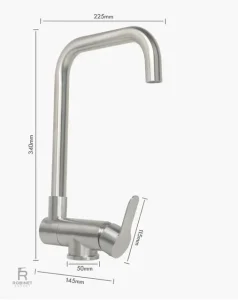 Robinet cuisine compact avec angle de 90 degrés