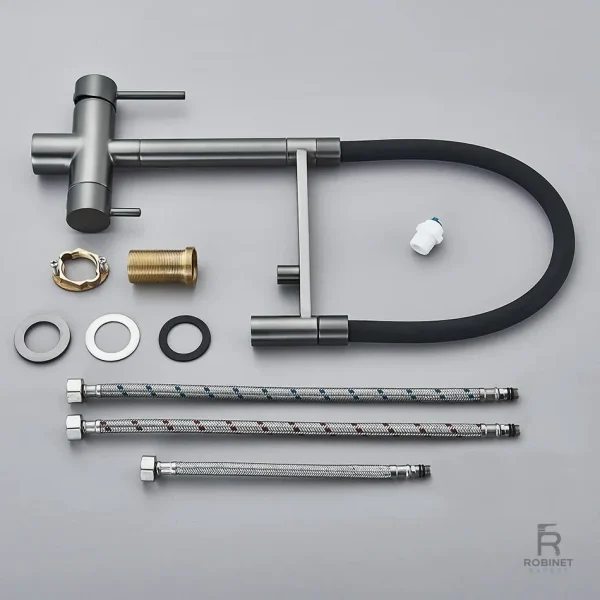 Robinet cuisine avec option douchette flexible