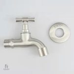 Robinet de jardin mural, chrome brillant