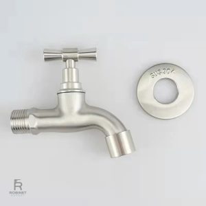 Robinet de jardin mural, chrome brillant