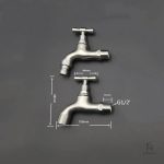 Accessoire de jardin, robinet mural en chrome