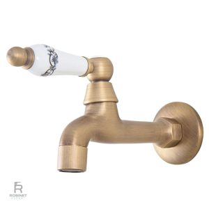 Robinet de jardin mural doré, design élégant et pratique