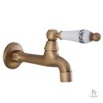 Robinet mural pour jardin, finition or brillante