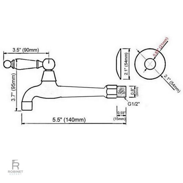 Accessoire de jardinage, robinet mural en or