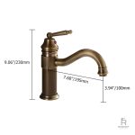 Robinet de lavabo en métal bronze