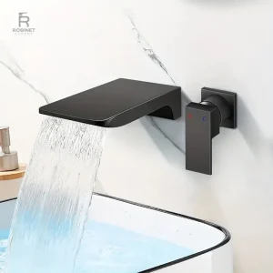 Robinet mural en cascade pour lavabo moderne