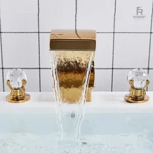 Robinet lavabo élégant avec finition chromée