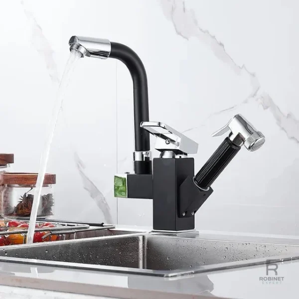 Robinet de cuisine avec fonction tête rotative