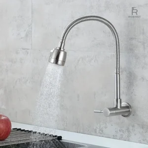 Robinet cuisine avec bec flexible pour un usage pratique
