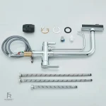 Robinet de cuisine en chrome, ajout de brillance à l'évier