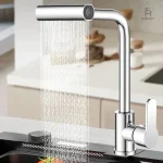 Robinet de cuisine à jet pluie élégant