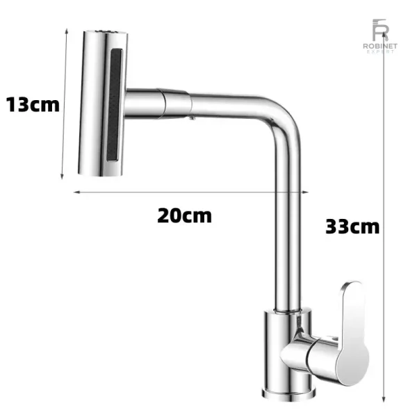 Robinet évier avec fonctionnalité et esthétique soignée