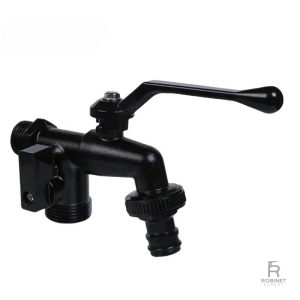 Robinet extérieur noir, design moderne et résistant aux intempéries