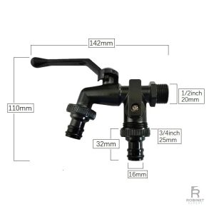 Solution de robinet antigel pour jardin, couleur noire élégante