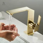 Robinet lavabo élégant pour salle de bain avec eau chaude/froide