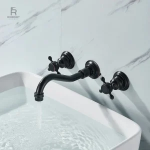 Robinet salle de bain vintage avec 3 sorties