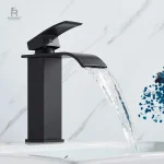 Robinet lavabo au design noir contemporain