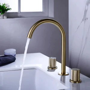 Robinet mélangeur Cygne Or pour salle de bain