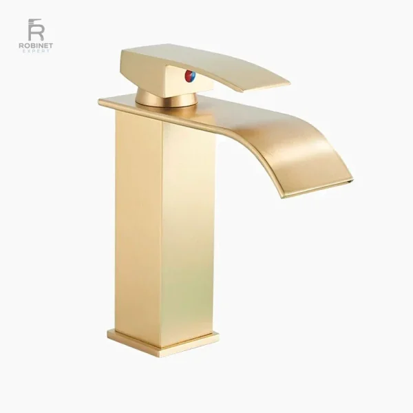 Robinet lavabo au style minimaliste et fonctionnel