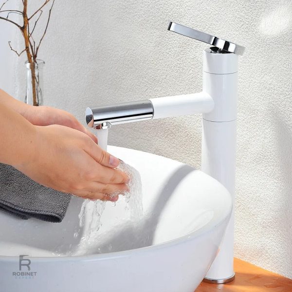 robinet-mitigeur-lavabo-et-vasque-a-bec-rotatif-zenith-bl-5l57ie-1 Robinet mitigeur lavabo Zenith blanc chrome