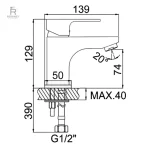 Mitigeur lavabo avec lignes fluides Venus