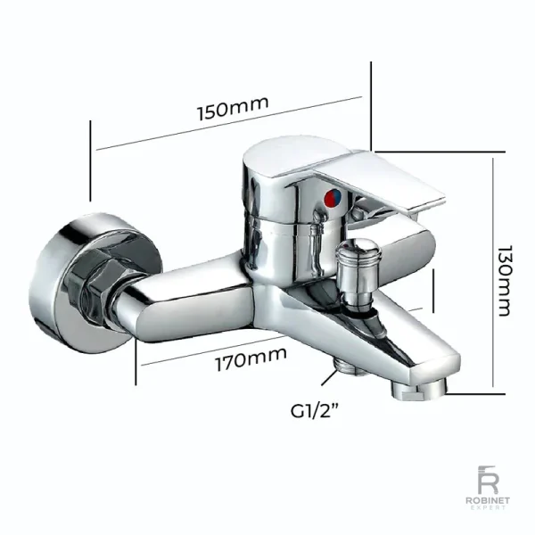 Robinet à deux trous pour baignoire pratique
