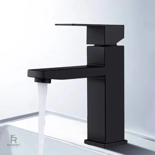 robinet-mitigeur-salle-de-bain-cascade-noire-1 Robinet mitigeur cascade noire pour salle de bain
