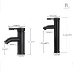 Mitigeur de lavabo noir pour style minimaliste