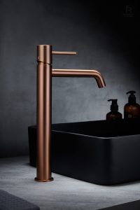 Mitigeur or rose pour salle de bain élégante