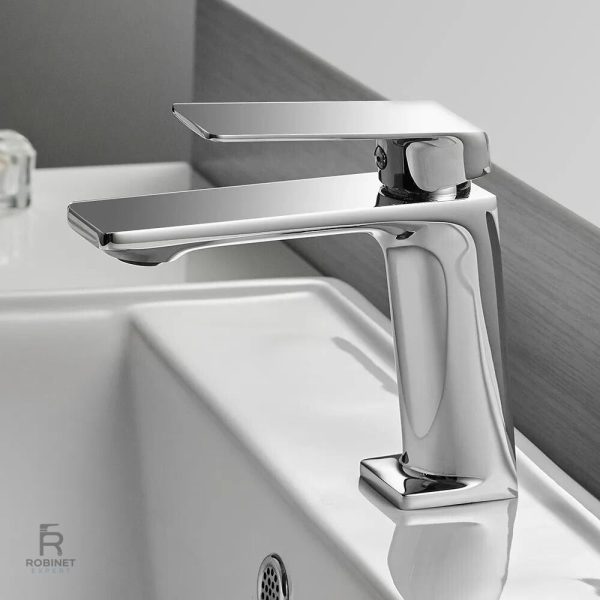 robinet-mitigeur-salle-de-bain-precision-chrome-1 Robinet mitigeur chrome pour salle de bain