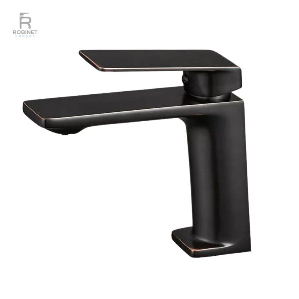 Mitigeur moderne noir pour salle de bain