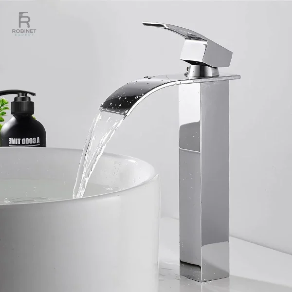 Robinet mitigeur vasque cascade élégante pour salle de bain