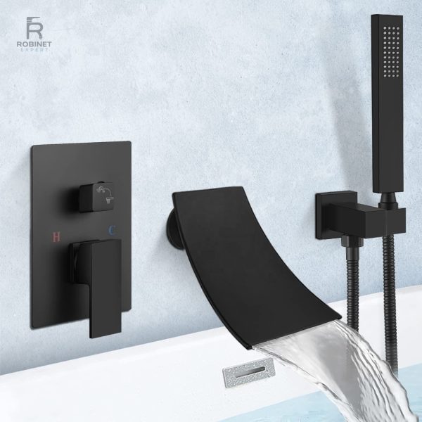 Robinet baignoire élégant avec finition murale