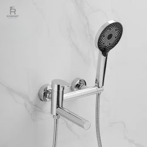 Robinet mural baignoire, finition soignée et durable