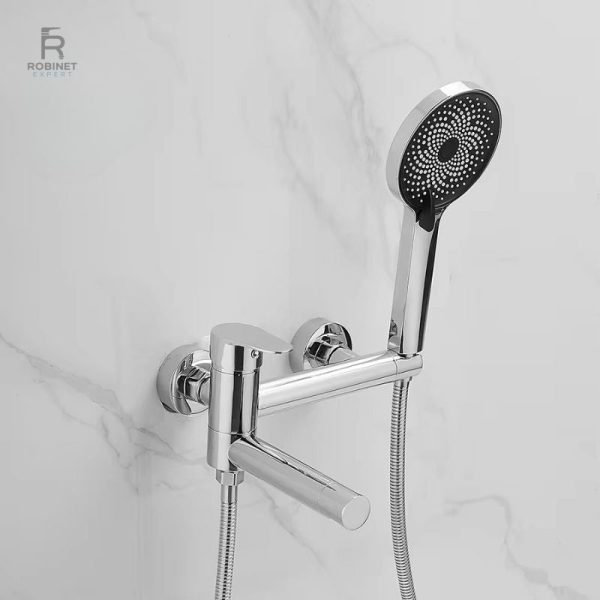 Robinet mural baignoire, finition soignée et durable