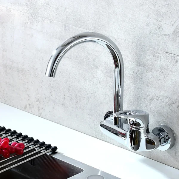 Robinet mural cuisine pivotant élégant et pratique