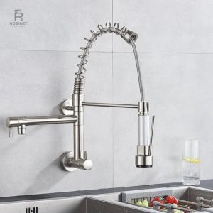 Robinet mural pratique avec bec pivotant