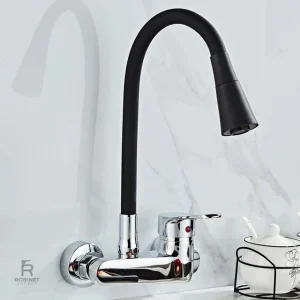 Robinet mural cuisine eau chaude et froide