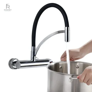 Robinet mural pour cuisine avec finition élégante