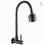 Robinet cuisine noir, design moderne en acier inoxydable
