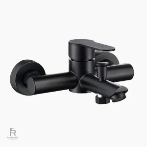 Robinet mural élégant pour salle de bain noire