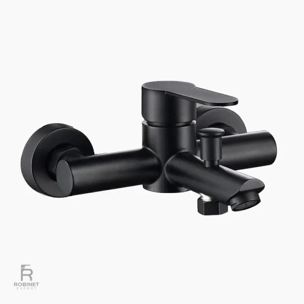 Robinet mural élégant pour salle de bain noire