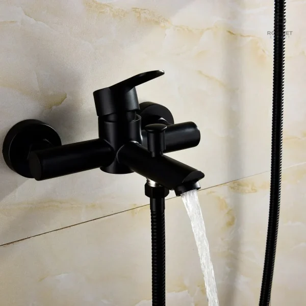 Robinet de douche noir, design moderne