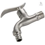 Robinet mural pour jardin en finition chrome