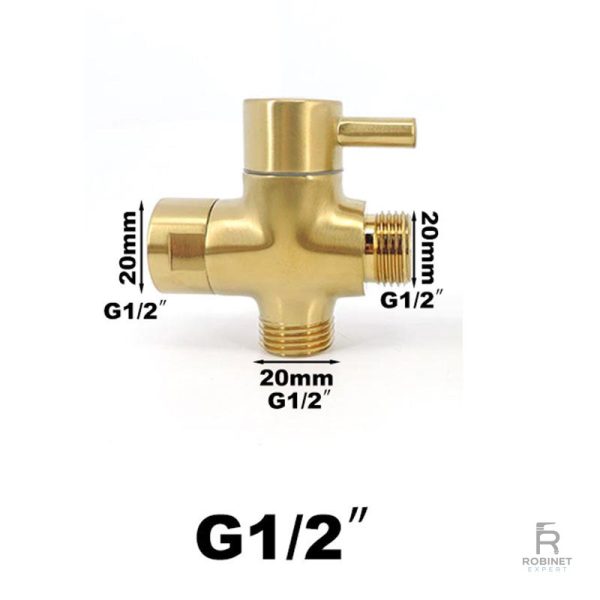 Robinet WC 3 voies en finition dorée