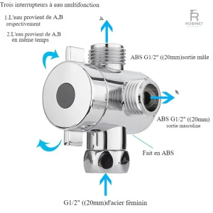 Robinet en ABS, solution pratique pour WC 3 voies