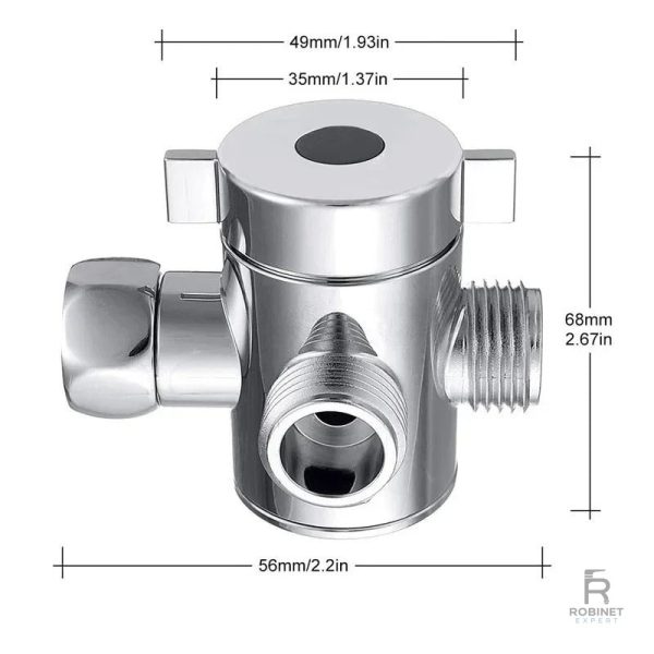 Robinet de toilettes 3 voies, léger et durable en ABS