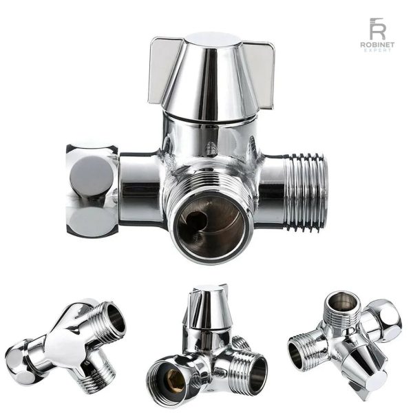 Accessoire sanitaire en laiton, robinet WC 3 voies