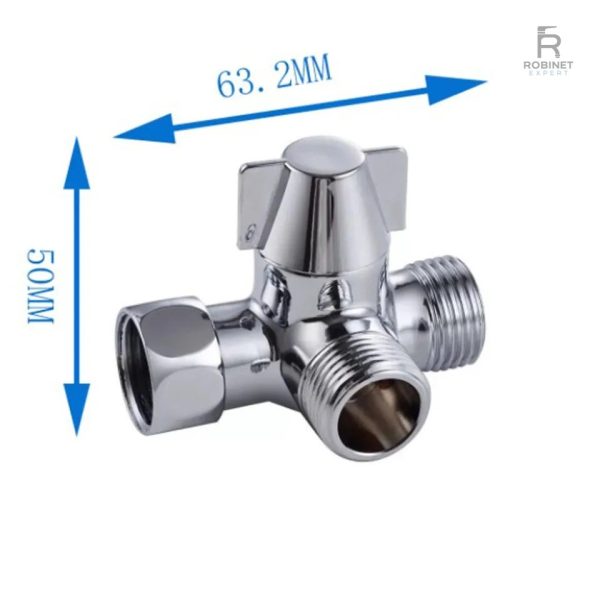 Robinet WC en laiton, design fonctionnel 3 voies