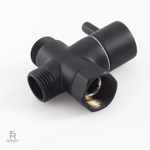 Robinet 3 voies pour toilettes, finition noire élégante